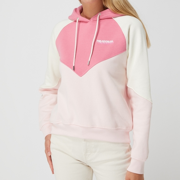 PINK AND ECRU FLEECE SWEATSHIRT WITH HOOD - Picture 6 of 16